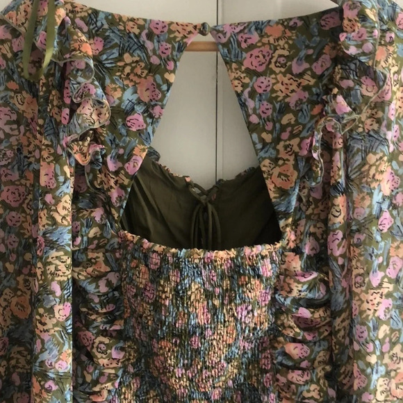 FREE PEOPLE | Floral peasant crop top with balloon sleeves - Picture 8 of 10